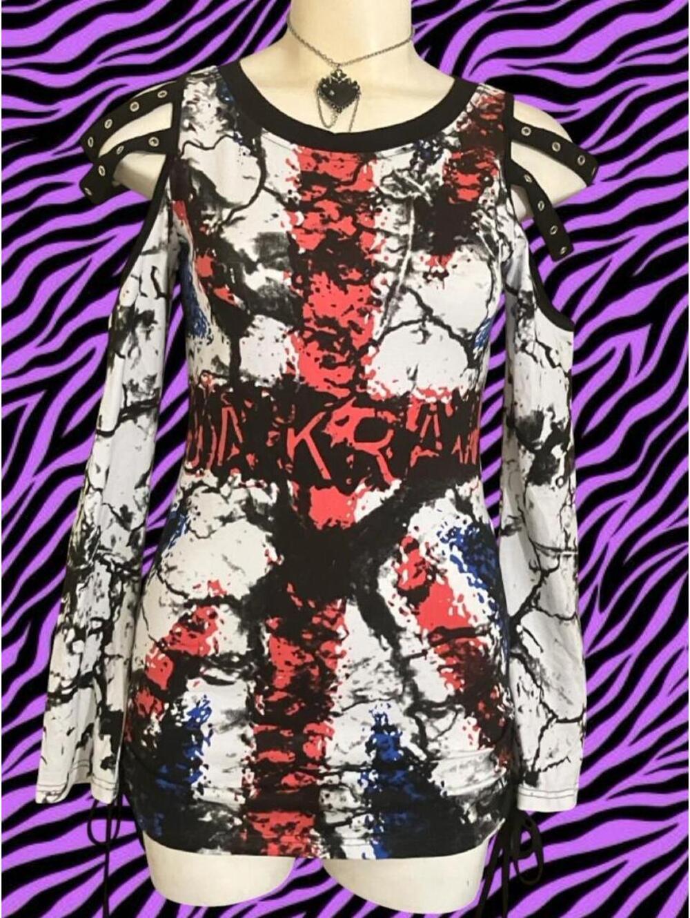 NWOT sexy Punk Rave Union Jack Flag cotton & spandex mini dress